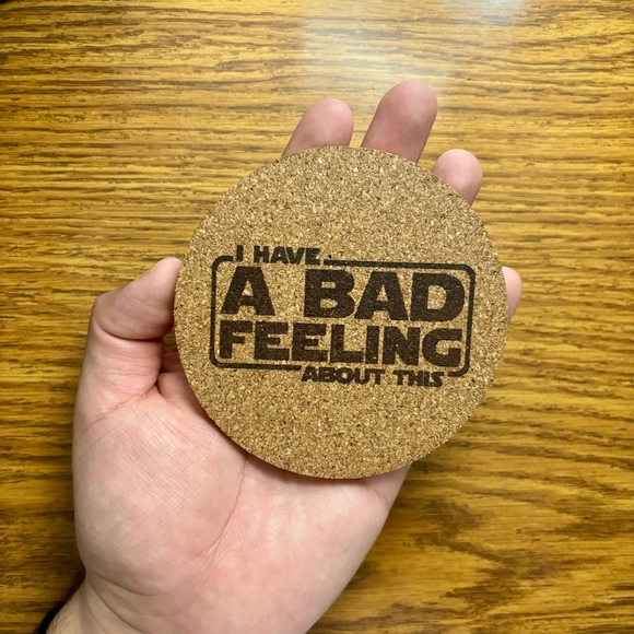 Star Wars Quote Laser Engraved Cork Coaster #3 - Picture 6 of 6